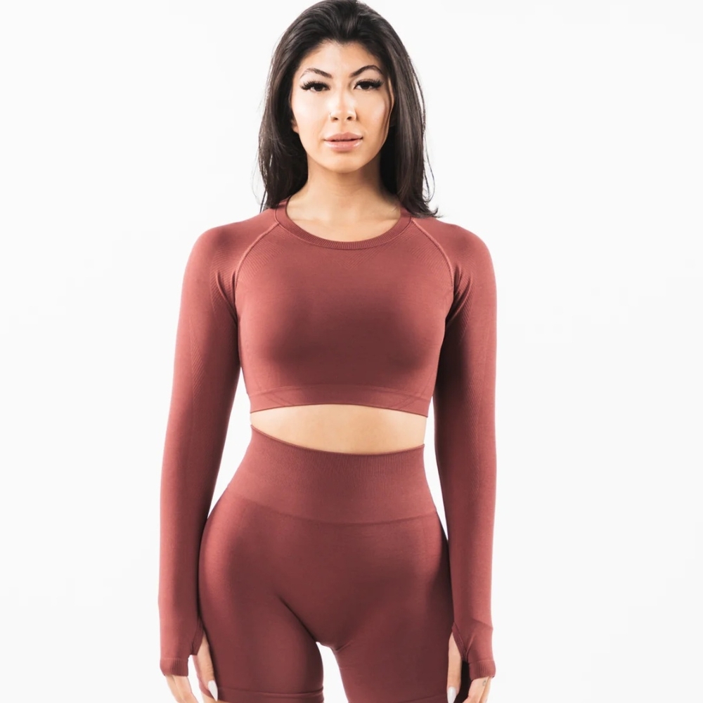 Women's Long Sleeve Crop Top - Autumn
